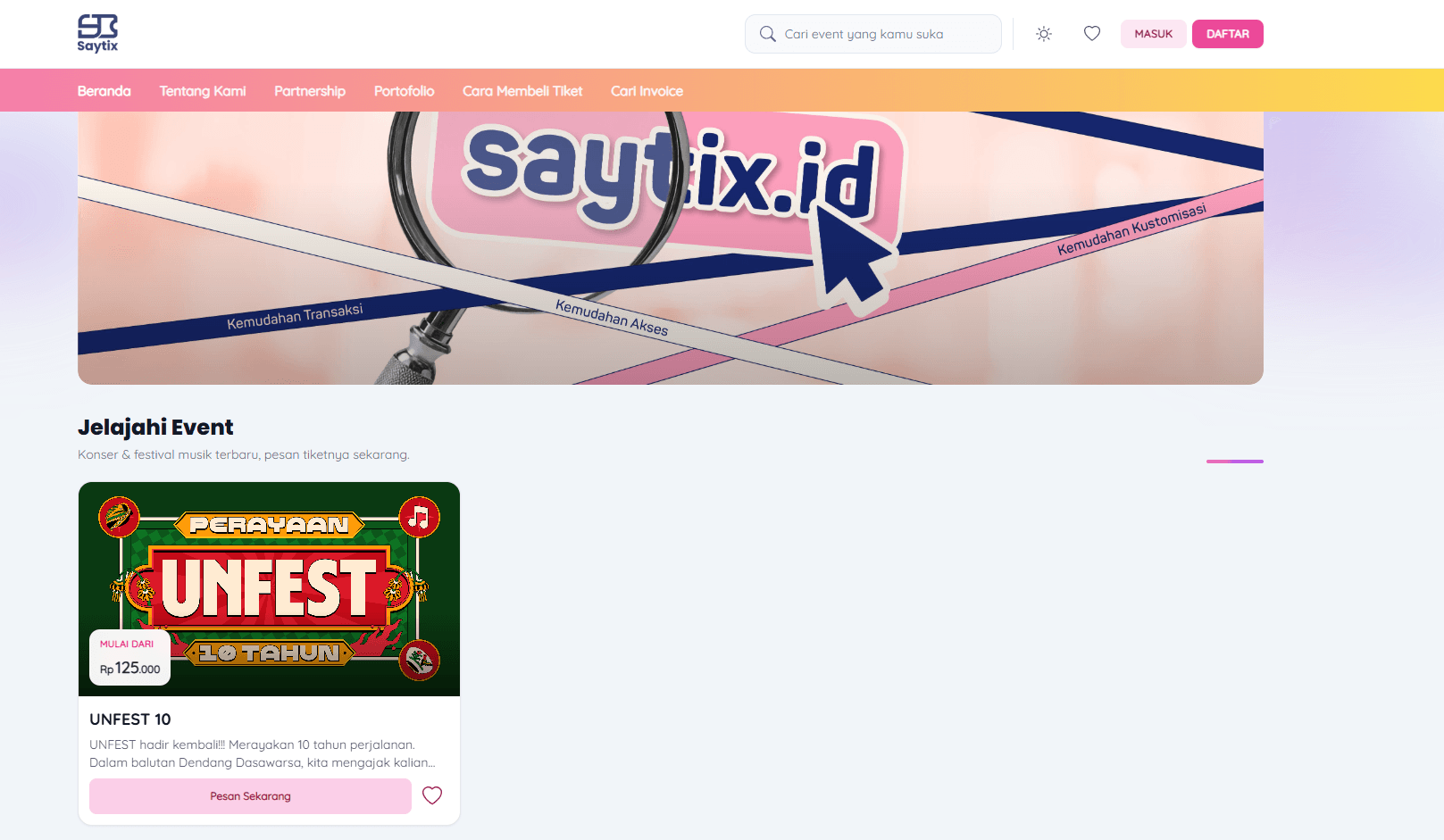 Saytix.id - Multi-Vendor Event Ticketing Platform screenshot